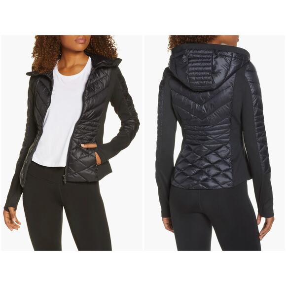 [Zella] Black Quilted Performance Insulated Puffer Jacket Zip Up Size Small S - Picture 1 of 11